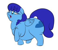 Size: 632x539 | Tagged: safe, artist:astr0zone, species:pegasus, species:pony, blueberry cloud, fat, female, mare, obese, out of shape, overweight, solo, tired