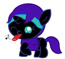 Size: 600x548 | Tagged: safe, artist:beavernator, oc, oc only, oc:nyx, species:alicorn, species:pony, alicorn oc, baby, baby pony, beavernator is trying to murder us, cute, kazoo, music notes, musical instrument, nyxabetes, solo, weapons-grade cute