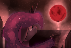 Size: 1280x859 | Tagged: safe, artist:underpable, character:princess luna, blood moon, female, moon, solo