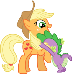 Size: 3463x3560 | Tagged: safe, artist:porygon2z, character:applejack, character:spike, ship:applespike, episode:spike at your service, g4, my little pony: friendship is magic, female, male, shipping, simple background, straight, transparent background