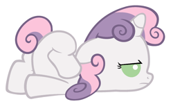 Size: 2000x1200 | Tagged: safe, artist:beavernator, character:sweetie belle, species:pony, species:unicorn, baby, baby belle, baby pony, female, foal, scootie belle, simple background, solo, white background