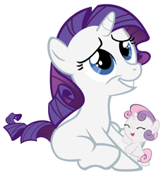 Size: 5000x5400 | Tagged: safe, artist:beavernator, character:rarity, character:sweetie belle, species:pony, species:unicorn, absurd resolution, baby, baby belle, baby pony, duo, female, filly, foal, simple background, white background
