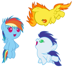 Size: 4200x4000 | Tagged: safe, artist:beavernator, character:rainbow dash, character:soarin', character:spitfire, species:pegasus, species:pony, absurd resolution, baby, baby pony, colt, female, filly, foal, male, simple background, white background