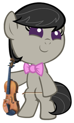 Size: 1080x1800 | Tagged: safe, artist:beavernator, character:octavia melody, species:earth pony, species:pony, baby, baby pony, bipedal, female, filly, foal, simple background, solo, violin, white background