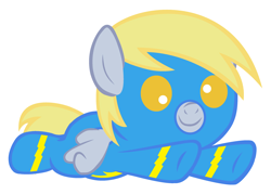 Size: 2800x2000 | Tagged: safe, artist:beavernator, character:derpy hooves, species:pegasus, species:pony, baby, baby pony, female, filly, flying, foal, high res, simple background, solo, white background, wonderbolts uniform