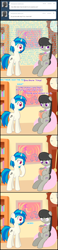 Size: 710x3074 | Tagged: safe, artist:erthilo, character:dj pon-3, character:octavia melody, character:vinyl scratch, species:earth pony, species:pony, species:unicorn, ask octavia, ask, book, clock, comic, duo, duo female, female, mare, reading, sitting, tumblr
