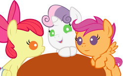 Size: 3880x2400 | Tagged: safe, artist:beavernator, character:apple bloom, character:scootaloo, character:sweetie belle, species:earth pony, species:pegasus, species:pony, species:unicorn, baby, baby apple bloom, baby belle, baby pony, baby scootaloo, cutie mark crusaders, diaper, female, foal, high res, simple background, white background