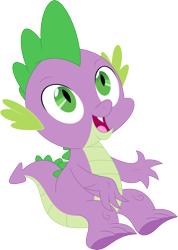 Size: 2529x3554 | Tagged: safe, artist:porygon2z, character:spike, species:dragon, episode:power ponies, g4, my little pony: friendship is magic, fangs, male, open mouth, simple background, smiling, solo, transparent background, vector