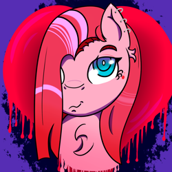 Size: 1000x1000 | Tagged: safe, artist:lazerblues, character:pinkamena diane pie, character:pinkie pie, female, solo