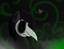 Size: 1300x1000 | Tagged: safe, artist:lazerblues, oc, oc only, oc:deep rest, plague doctor, plague doctor mask, solo