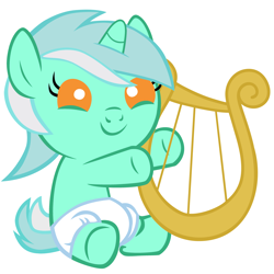 Size: 4000x4000 | Tagged: safe, artist:beavernator, character:lyra heartstrings, species:pony, baby, baby pony, cute, diaper, female, filly lyra, lyrabetes, lyre, solo