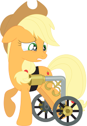 Size: 2443x3543 | Tagged: safe, artist:porygon2z, character:applejack, species:earth pony, species:pony, crying, female, floppy ears, handicapped, looking back, mare, polio, polio applejack, raised hoof, simple background, solo, transparent background, vector, wheelchair