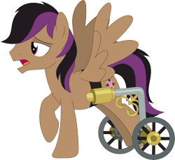 Size: 3559x3244 | Tagged: safe, artist:porygon2z, character:stellar eclipse, species:pegasus, species:pony, handicapped, make a wish, make a wish foundation, male, open mouth, raised hoof, simple background, solo, spread wings, stallion, transparent background, vector, wheelchair, wings