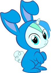 Size: 9451x13376 | Tagged: safe, artist:cyanlightning, oc, oc only, oc:cyan lightning, species:pony, species:rabbit, species:unicorn, absurd resolution, bunny costume, clothing, colt, cyan's bunnies, male, simple background, solo, transparent background, vector