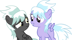 Size: 15010x8304 | Tagged: safe, artist:cyanlightning, character:cloudchaser, character:thunderlane, species:pegasus, species:pony, .svg available, absurd resolution, age regression, filly, lightningroad, rule 63, simple background, transparent background, vector