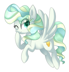 Size: 1552x1640 | Tagged: safe, artist:scarlet-spectrum, character:vapor trail, species:pegasus, species:pony, episode:top bolt, g4, my little pony: friendship is magic, cute, female, flying, looking at you, mare, simple background, smiling, solo, transparent background, vaporbetes, wink