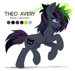 Size: 1266x1201 | Tagged: safe, artist:hioshiru, oc, oc only, oc:theo, species:pony, species:unicorn, female, glowing horn, magic glow, reference sheet, simple background, solo, white background