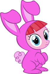 Size: 9269x13746 | Tagged: safe, artist:cyanlightning, character:pacific glow, .svg available, absurd resolution, age regression, bunny costume, clothing, cute, cyan's bunnies, female, filly, glowbetes, simple background, solo, transparent background, vector, younger