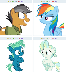 Size: 473x519 | Tagged: safe, artist:cyanlightning, character:quibble pants, character:rainbow dash, character:sky stinger, character:vapor trail, species:pony, derpibooru, ship:quibbledash, ship:vaporsky, episode:stranger than fanfiction, episode:top bolt, g4, my little pony: friendship is magic, colt, female, filly, foal, juxtaposition, male, meta, shipping, straight, younger