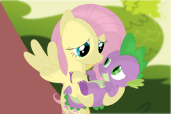 Size: 3545x2361 | Tagged: safe, artist:porygon2z, character:fluttershy, character:spike, ship:flutterspike, male, shipping, straight