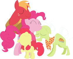 Size: 3559x2904 | Tagged: safe, artist:porygon2z, character:apple bloom, character:big mcintosh, character:granny smith, character:pinkie pie, species:earth pony, species:pony, episode:pinkie apple pie, g4, my little pony: friendship is magic, male, simple background, stallion, transparent background, vector