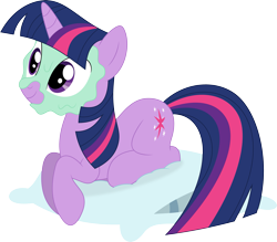 Size: 3573x3125 | Tagged: safe, artist:porygon2z, character:twilight sparkle, character:twilight sparkle (unicorn), species:pony, species:unicorn, episode:look before you sleep, g4, my little pony: friendship is magic, female, mare, mud mask, pillow, simple background, solo, transparent background, vector