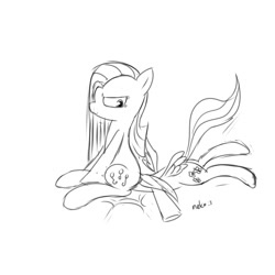 Size: 1500x1500 | Tagged: safe, artist:neko-me, character:fluttershy, character:pinkamena diane pie, character:pinkie pie, facesitting, flutterseat, monochrome, nonconsensual