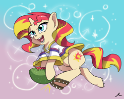 Size: 3000x2400 | Tagged: safe, artist:docwario, character:sunset shimmer, species:pony, my little pony:equestria girls, american football, cleats, clothing, cute, female, hockey, hoofball, horseshoes, jersey, open mouth, shimmerbetes, solo