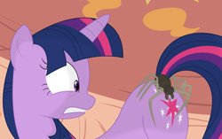 Size: 3567x2247 | Tagged: safe, artist:porygon2z, character:twilight sparkle, species:pony, species:unicorn, episode:bridle gossip, g4, my little pony: friendship is magic, cutie mark, drool, fuzzy legs, grimace, plot, spider, this will end in tears, vector