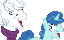 Size: 13770x8591 | Tagged: safe, artist:cyanlightning, character:double diamond, character:party favor, episode:to where and back again, g4, my little pony: friendship is magic, absurd resolution, i didn't listen, laughing, simple background, transparent background, vector