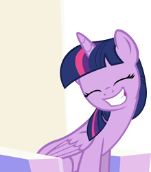 Size: 10502x11951 | Tagged: safe, artist:cyanlightning, derpibooru original, character:twilight sparkle, character:twilight sparkle (alicorn), species:alicorn, species:pony, episode:to where and back again, g4, my little pony: friendship is magic, .svg available, absurd resolution, cute, eyes closed, female, folded wings, mare, simple background, smiling, solo, throne, transparent background, twiabetes, vector