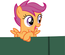 Size: 12101x10290 | Tagged: safe, artist:cyanlightning, character:scootaloo, species:pegasus, species:pony, episode:the fault in our cutie marks, g4, my little pony: friendship is magic, .svg available, absurd resolution, bust, female, fence, juxtaposition bait, plank, simple background, solo, transparent background, vector