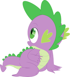 Size: 3232x3587 | Tagged: safe, artist:porygon2z, character:spike, species:dragon, episode:what about discord?, g4, my little pony: friendship is magic, looking back, male, simple background, solo, transparent background, vector