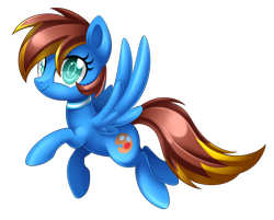 Size: 2690x2168 | Tagged: safe, artist:scarlet-spectrum, oc, oc only, oc:blaze mizu, species:pony, commission, cute, female, flying, looking at you, mare, raised hoof, simple background, smiling, solo, transparent background