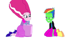 Size: 1192x671 | Tagged: safe, artist:ktd1993, character:pinkie pie, character:rainbow dash, my little pony:equestria girls, frankenstein's monster