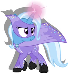 Size: 606x650 | Tagged: safe, artist:zacatron94, character:trixie, species:pony, species:unicorn, captain cosmos, clothing, costume, female, magic, mare, mask, power ponies oc, simple background, solo, superhero, vector, white background