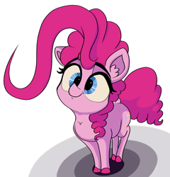 Size: 1280x1332 | Tagged: safe, artist:greyscaleart, character:pinkie pie, cute, diapinkes, female, looking at you, simple background, smiling, solo, unshorn fetlocks, white background