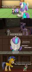 Size: 1920x4320 | Tagged: safe, artist:red4567, character:princess flurry heart, character:twilight sparkle, character:twilight sparkle (alicorn), species:alicorn, species:pony, species:unicorn, 3d, absurd resolution, chalkboard, computer, diaper, friendzone, laptop computer, princess punny heart, quantum physics, royal guard, smart, smiling, source filmmaker, teeth
