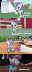 Size: 1920x4320 | Tagged: safe, artist:red4567, character:princess cadance, character:princess flurry heart, character:shining armor, species:pony, 3d, absurd resolution, autocorrect, baby, baby pony, caress, chin scratch, diaper, juice, mess, phone, princess punny heart, scolding, source filmmaker, spill, spilled drink