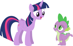 Size: 3595x2258 | Tagged: safe, artist:porygon2z, character:spike, character:twilight sparkle, character:twilight sparkle (alicorn), species:alicorn, species:dragon, species:pony, episode:what about discord?, g4, my little pony: friendship is magic, simple background, transparent background, vector