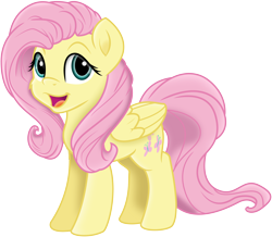 Size: 6748x5877 | Tagged: safe, artist:illumnious, artist:kp-shadowsquirrel, character:fluttershy, species:pegasus, species:pony, absurd resolution, cute, female, folded wings, looking at you, mare, open mouth, shading, shyabetes, simple background, sketch, smiling, solo, transparent background, vector