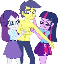 Size: 1191x1268 | Tagged: safe, artist:ktd1993, character:comet tail, character:rarity, character:twilight sparkle, ship:cometlight, my little pony:equestria girls, cometity, equestria girls-ified, female, love triangle, male, shipping, straight