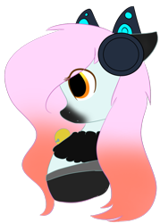 Size: 1024x1431 | Tagged: safe, artist:little-sketches, oc, oc only, species:earth pony, species:pony, bell, bell collar, bust, collar, eye clipping through hair, female, mare, portrait, simple background, solo, transparent background