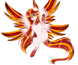 Size: 1024x860 | Tagged: safe, artist:little-sketches, oc, oc only, oc:sora, species:pony, eye clipping through hair, female, mare, multiple wings, rainbow power, seraph, simple background, solo, transparent background