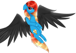 Size: 2837x2009 | Tagged: safe, artist:little-sketches, oc, oc only, species:pegasus, species:pony, colored wings, eye clipping through hair, female, high res, mare, simple background, solo, transparent background