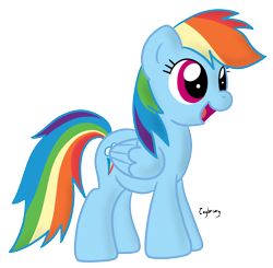 Size: 1844x1807 | Tagged: safe, artist:thebrokencog, character:rainbow dash, species:pegasus, species:pony, cute, dashabetes, female, happy, mare, multicolored hair, open mouth, simple background, smiling, solo, transparent background