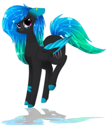 Size: 2442x2886 | Tagged: safe, artist:little-sketches, oc, oc only, species:pegasus, species:pony, ear piercing, earring, eye clipping through hair, female, high res, jewelry, mare, piercing, reflection, simple background, solo, transparent background