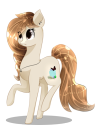 Size: 1631x2129 | Tagged: safe, artist:little-sketches, oc, oc only, species:earth pony, species:pony, eye clipping through hair, female, mare, raised hoof, raised leg, simple background, solo, transparent background