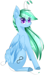 Size: 1751x2455 | Tagged: safe, artist:little-sketches, oc, oc only, species:pegasus, species:pony, colored pupils, commission, eye clipping through hair, female, hybrid, looking at you, mare, simple background, sitting, solo, transparent background