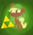 Size: 1024x1078 | Tagged: safe, artist:binkyt11, character:quarter hearts, species:earth pony, species:pony, clothing, cutie mark, green background, hat, hooves, lineless, link, male, simple background, solo, stallion, the legend of zelda, triforce